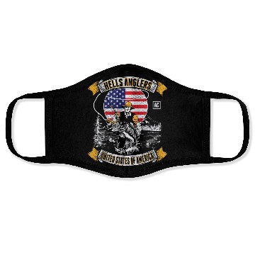 Discover HELLS ANGLERS USA fishermen angler used look Face Masks