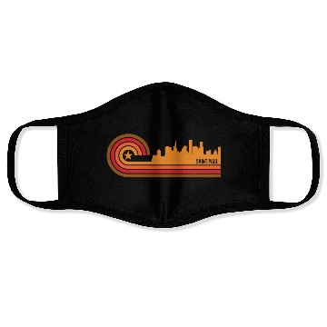 Discover Retro Style Saint Paul Minnesota Skyline Face Masks