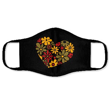 Discover Flowerpower Heart Colorful Design Face Masks