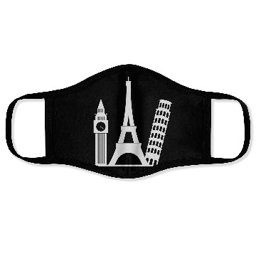 Discover Europe / London,Paris,Pisa Face Masks