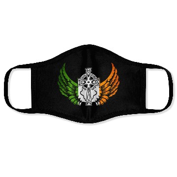 Discover Irish Flag Design Celtic Cross Irish gift Face Masks