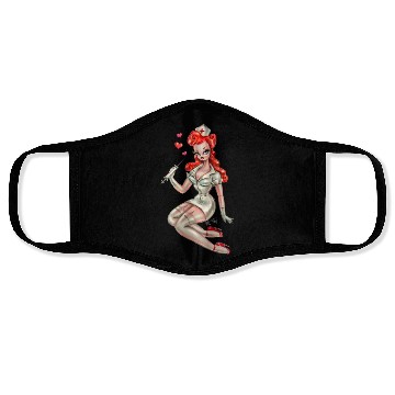 Discover Redhead Pinup Nurse Face Masks