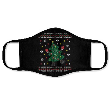 Discover Holiday Ugly Christmas Sweater DANCING XMAS TREE Face Masks
