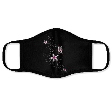 Discover Butterfly with Ornamental Flowers Face Masks