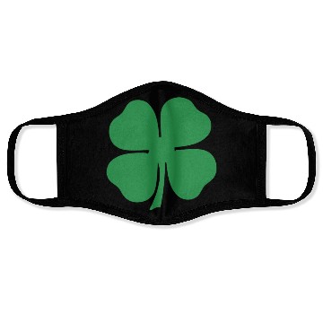 Discover Green 4 Leaf Clover Solid Face Masks