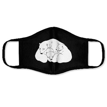 Discover Polar Bear w. Cubs Twins Face Masks
