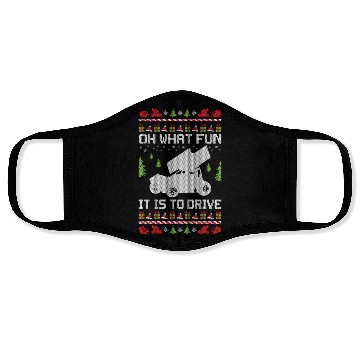 Discover Sprint Car Christmas Face Masks