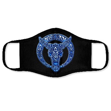 Discover Blue Celtic Bull Face Masks