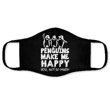 Discover Penguins Make Me Happy Face Masks