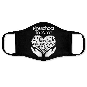 Discover Preschool Teacher Full Heart Face Masks