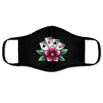 Discover Flower gambler tattoo Face Masks