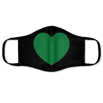 Discover Dark Green Heart Face Masks