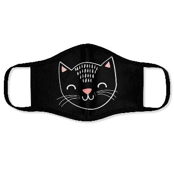 Discover cat face cute gift love cuddle pet relax animal Face Masks