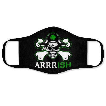 Discover ARRRISH Funny St Patrick's Day Pirate Saying Face Masks