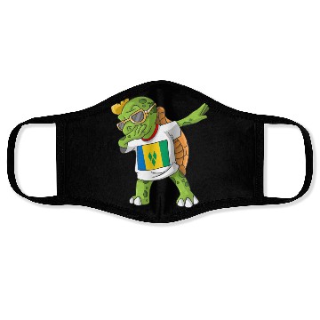 Discover Saint Vincent and the Grenadines Dabbing Turtle Face Masks