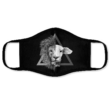 Discover Christian,Bible Quote,Lion and Lamb Face Masks
