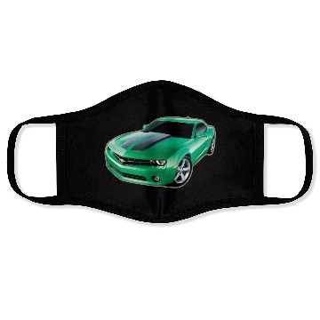 Discover GREEN CHEVY CAMARO Face Masks