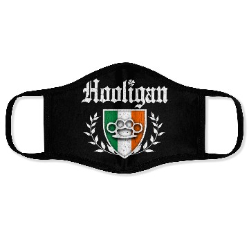 Discover Irish Hooligan Crest vintage distressed look Face Masks