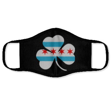 Discover Irish Chicago Flag Shamrock Face Masks