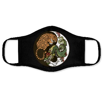 Discover Yin yang tiger & dragon Face Masks