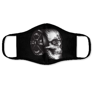 Discover Skull Barbell Plate Face Masks