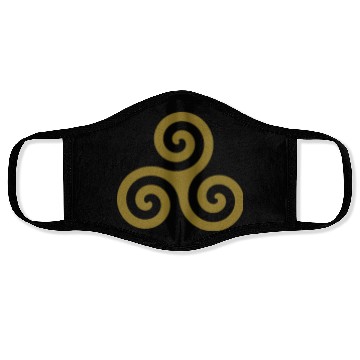 Discover Karma Triskelion Swirl Gold Metallic Ink Face Masks