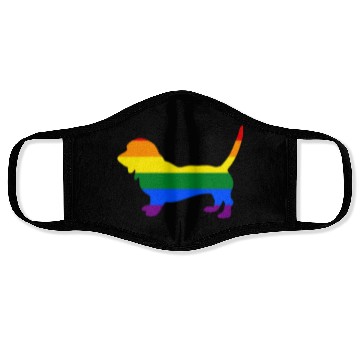 Discover Gay Pride Dog Basset Hound Rainbow Gay Pride Flag Face Masks