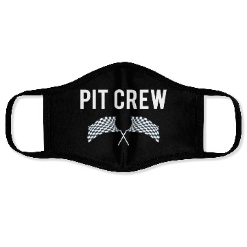 Discover Pit Crew Car Enthusiast Race Track or Drag Strip Design Face Masks
