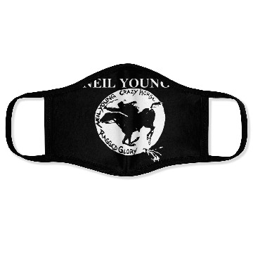 Discover Neil Young Crazy Horse Unisex Retro Rock Horse Face Masks