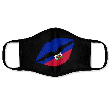 Discover Haiti Kiss Flag Club Soccer Gift Idea Birthday Face Masks