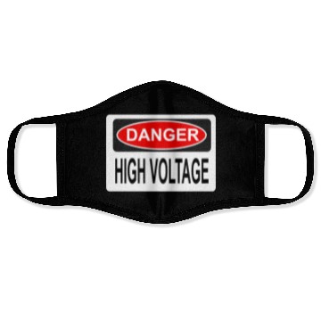 Discover Danger High Voltage Electric Shock Warning Face Masks