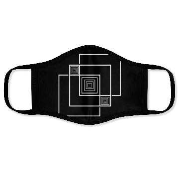 Discover geometric 3D squares white gift idea low poly Face Masks