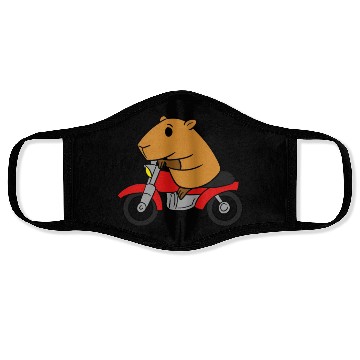 Discover Capybara Riding Motorcycle Face Masks Funny Rodent