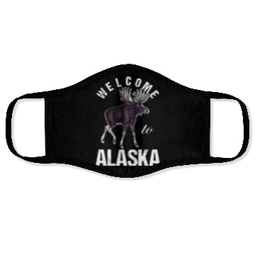 Discover Alaska Moose Welcome to Alaska Face Masks