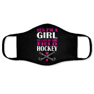Discover Field hockey girl Face Masks