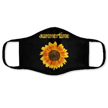 Discover summertime - big sunflower blossom Face Masks