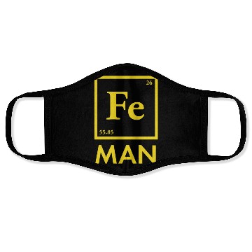 Discover funny iron man science chemistry fe Face Masks