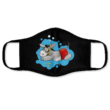 Discover Fluffy donkey swimming Face Masks