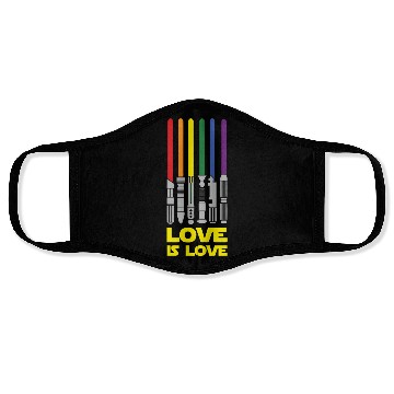 Discover Lightsaber Rainbow - Love Is Love Face Masks