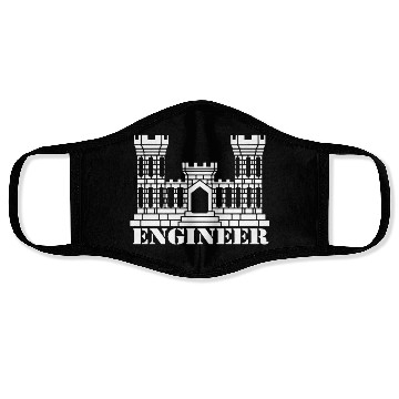 Discover US Army Engineer Branch Insignia Castle Veteran Gr Face Masks