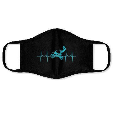 Discover Motocross Dirt Bike MX Heartbeat Face Masks