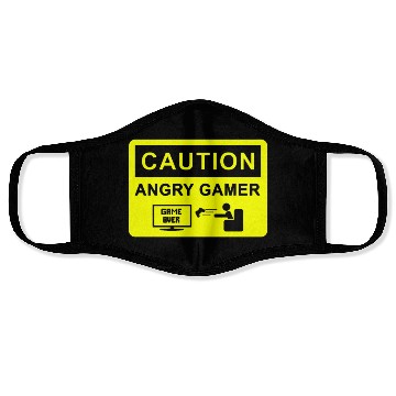Discover CAUTION ANGRY GAMER MENS FUNNY COD BATTLEFIELD GAM Face Masks