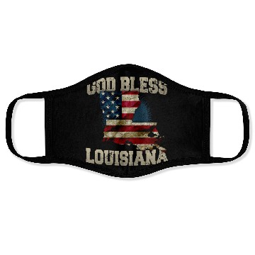 Discover God Bless Louisiana Gift Proud Strong Awesome Design Gift Face Masks