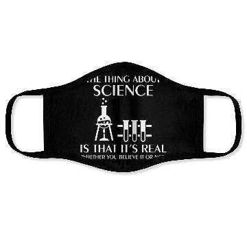 Discover Science Is Real Funny Nerd Geek College Science ge Face Masks