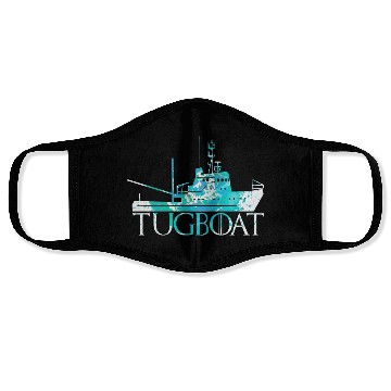 Discover Funny Tugboat - Ship Vessel Floating - Sailing Face Masks