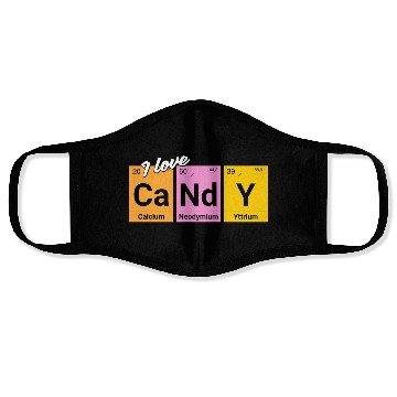 Discover Candy love periodic table of elements Face Masks
