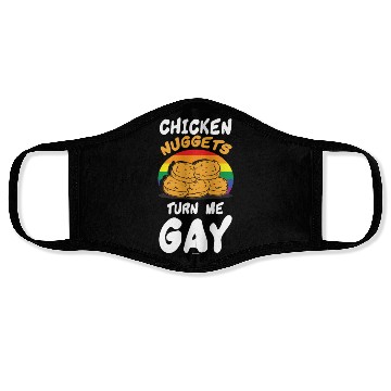 Discover Funny Chicken Nuggets LGBT Face Masks
