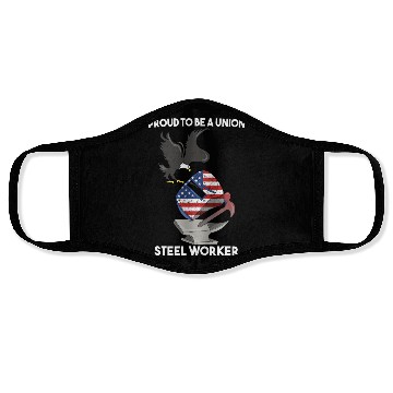 Discover UNION STEEL WORKER USA GIFT FUNNY DAD EAGLE HAMMER Face Masks