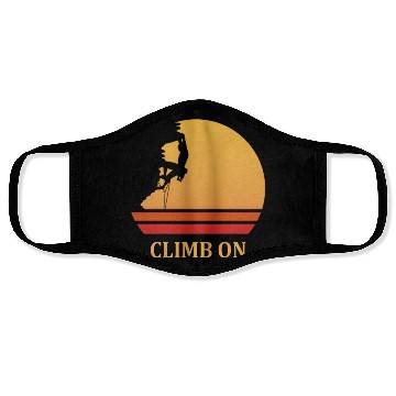 Discover climb on rock climbing Face Masks