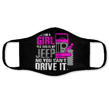Discover Funny I Am A Girl This Is My Jeep Girl Car Gift Face Masks